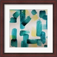 Framed 'Aqua Abstract Square II' border=