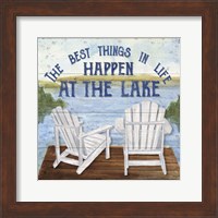 Framed 'Lake Living I (best things)' border=