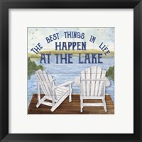 Framed 'Lake Living I (best things)' border=