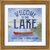 Framed 'Lake Living III (welcome lake)' border=