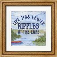 Framed 'Lake Living IV (ripples)' border=