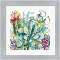 Framed 'Succulent Garden Watercolor I' border=