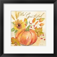 Framed 'Welcome Fall - Be Grateful' border=