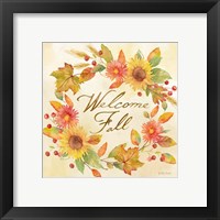 Framed 'Welcome Fall Square II -Be Grateful' border=