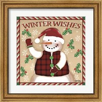 Framed 'Season's Greetings Snowmen II' border=