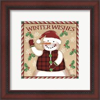 Framed 'Season's Greetings Snowmen II' border=