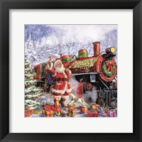 Framed Santa and Red Train