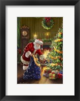 Framed Santa at Tree Blue Sack