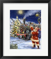 Framed Santa and Black Train