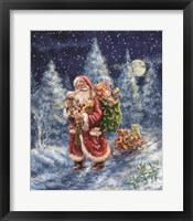 Framed Santa in Winter Woods with sack