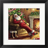 Framed Santa asleep in Chair