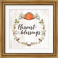 Framed 'Pumpkin Spice Harvest Blessings' border=