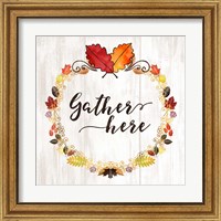 Framed 'Pumpkin Spice Gather Here' border=