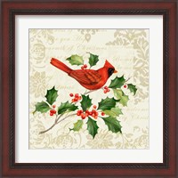 Framed 'Botanical Christmas Cream I' border=