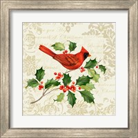 Framed 'Botanical Christmas Cream I' border=