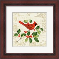 Framed 'Botanical Christmas Cream I' border=