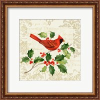 Framed 'Botanical Christmas Cream I' border=