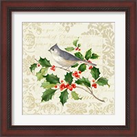 Framed 'Botanical Christmas Cream II' border=