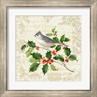 Framed 'Botanical Christmas Cream II' border=