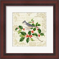 Framed 'Botanical Christmas Cream II' border=