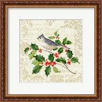 Framed 'Botanical Christmas Cream II' border=