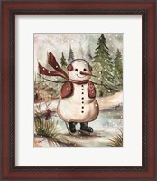 Framed 'Country Snowman III' border=