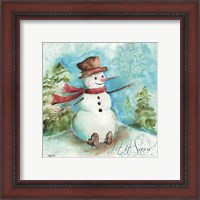 Framed 'Watercolor Snowmen I' border=