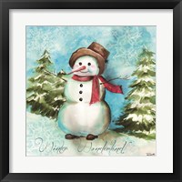 Framed 'Watercolor Snowmen II' border=