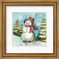 Framed 'Watercolor Snowmen II' border=