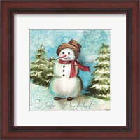 Framed 'Watercolor Snowmen II' border=