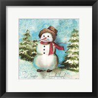 Framed 'Watercolor Snowmen II' border=