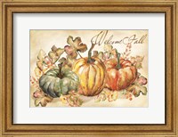 Framed Watercolor Harvest Welcome Fall