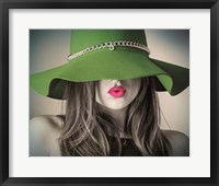 Framed Vintage Fashion - Green Hat