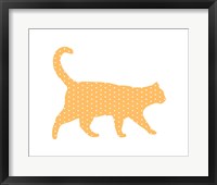 Framed Dot Pattern Cat - Orange