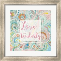 Framed 'Spring Dream Paisley III Pink Sentiment' border=