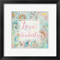 Framed 'Spring Dream Paisley III Pink Sentiment' border=