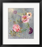 Framed Peonies and Paisley