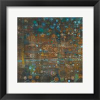 Blue and Bronze Dots IX Framed Print