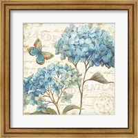 Framed 'Blue Garden IV' border=