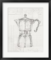 Framed Authentic Coffee III White Gray