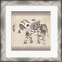 Framed 'Boho Elephant II Neutral' border=