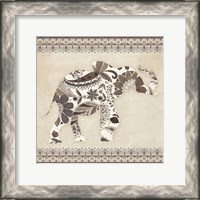 Framed 'Boho Elephant I Neutral' border=