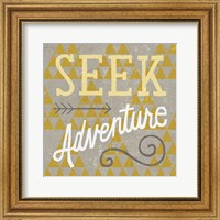 Framed 'Mod Triangles Seek Adventure Retro' border=