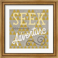 Framed 'Mod Triangles Seek Adventure Retro' border=