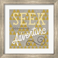 Framed 'Mod Triangles Seek Adventure Retro' border=