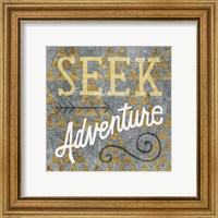 Framed 'Mod Triangles Seek Adventure Gold' border=