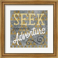 Framed 'Mod Triangles Seek Adventure Gold' border=