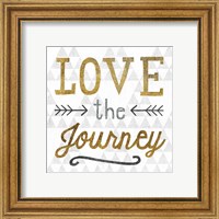 Framed 'Mod Triangles Love the Journey Gold' border=