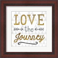 Framed 'Mod Triangles Love the Journey Gold' border=