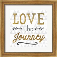 Framed 'Mod Triangles Love the Journey Gold' border=